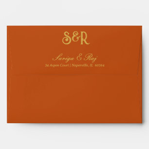 Gold Floral Wedding Invitation Envelope