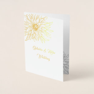 Gold Floral, wedding invitation,Foil Card