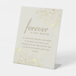 Gold Floral Wedding Memorial Sign