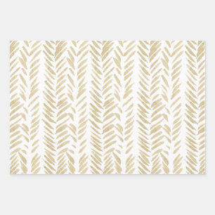 Gold Floral Wedding Wrapping Paper Sheet