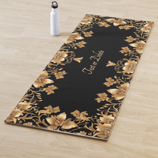 Gold Floral Yoga Mat (In Situ)