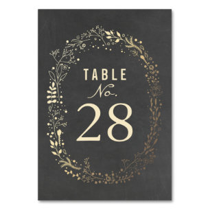 Gold Florals Wedding Table Numbers