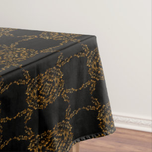 Gold flourish abstract design tablecloth