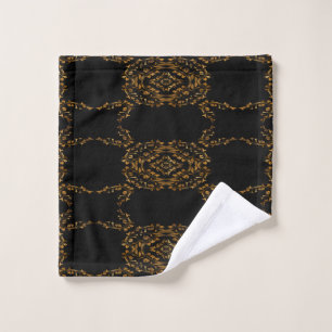 Gold flourish abstract design wash cloth