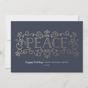 Gold Flourish Corporate Holiday Card