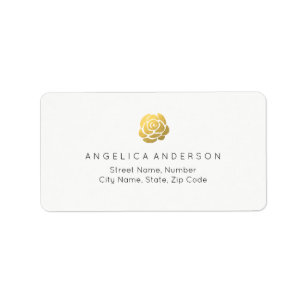 Gold Flower Address Label