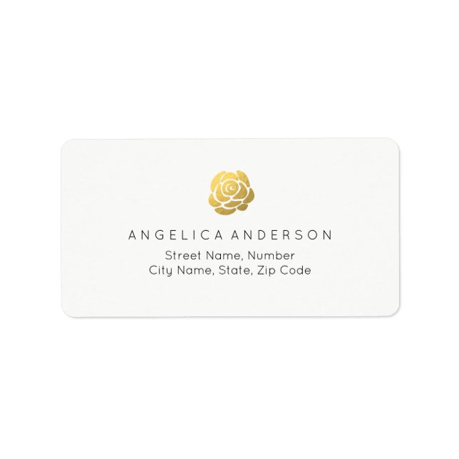 Gold Flower Address Label (Front)