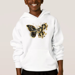 Gold Flower Butterfly with Black Orchid
