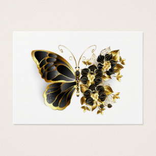 Gold Flower Butterfly with Black Orchid