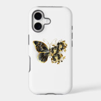 Gold Flower Butterfly with Black Orchid