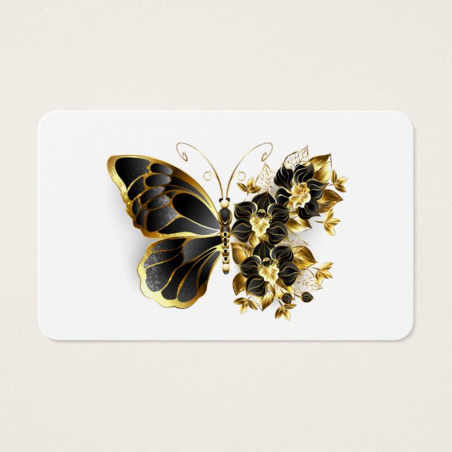 Gold Flower Butterfly with Black Orchid (Front)