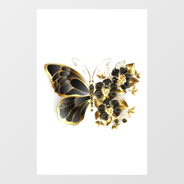 Gold Flower Butterfly with Black Orchid (Sheet)