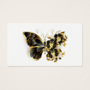 Gold Flower Butterfly with Black Orchid
