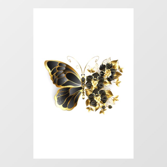 Gold Flower Butterfly with Black Orchid (Sheet)