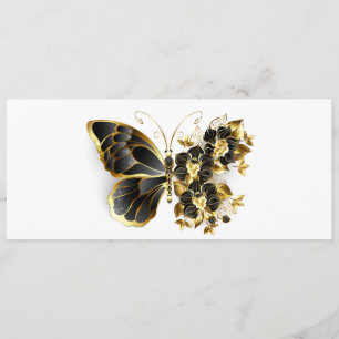 Gold Flower Butterfly with Black Orchid Advice Card