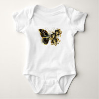 Gold Flower Butterfly with Black Orchid