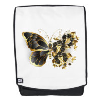 Gold Flower Butterfly with Black Orchid