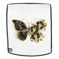 Gold Flower Butterfly with Black Orchid