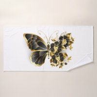 Gold Flower Butterfly with Black Orchid