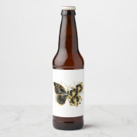Gold Flower Butterfly with Black Orchid