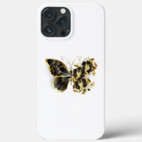 Gold Flower Butterfly with Black Orchid