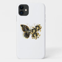 Gold Flower Butterfly with Black Orchid
