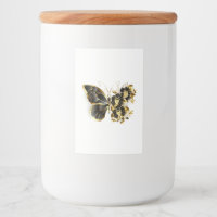Gold Flower Butterfly with Black Orchid