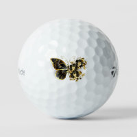 Gold Flower Butterfly with Black Orchid