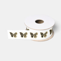 Gold Flower Butterfly with Black Orchid