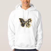 Gold Flower Butterfly with Black Orchid