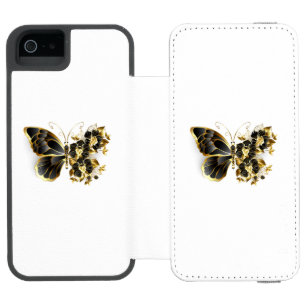Gold Flower Butterfly with Black Orchid Incipio Watson™ iPhone 5 Wallet Case