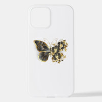 Gold Flower Butterfly with Black Orchid