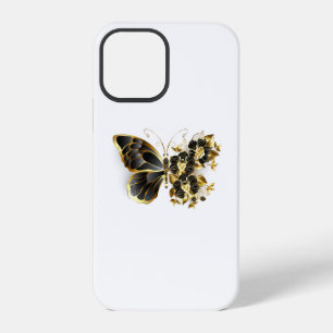 Gold Flower Butterfly with Black Orchid iPhone 12 Pro Case