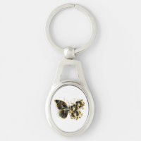 Gold Flower Butterfly with Black Orchid