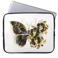 Gold Flower Butterfly with Black Orchid