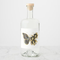 Gold Flower Butterfly with Black Orchid