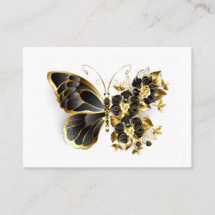 Gold Flower Butterfly with Black Orchid Loyalty Card