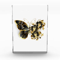 Gold Flower Butterfly with Black Orchid