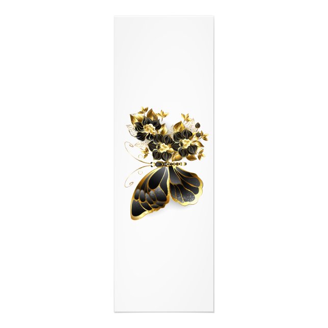 Gold Flower Butterfly with Black Orchid Photo Print (Front)