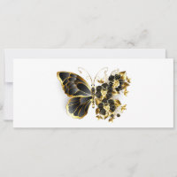 Gold Flower Butterfly with Black Orchid