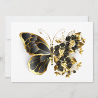 Gold Flower Butterfly with Black Orchid