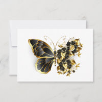 Gold Flower Butterfly with Black Orchid