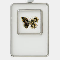 Gold Flower Butterfly with Black Orchid