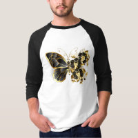 Gold Flower Butterfly with Black Orchid