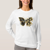Gold Flower Butterfly with Black Orchid