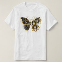 Gold Flower Butterfly with Black Orchid