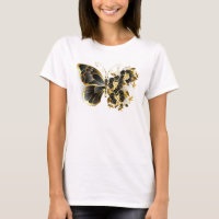 Gold Flower Butterfly with Black Orchid