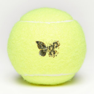 Gold Flower Butterfly with Black Orchid Tennis Balls
