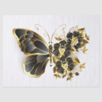 Gold Flower Butterfly with Black Orchid