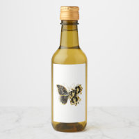 Gold Flower Butterfly with Black Orchid